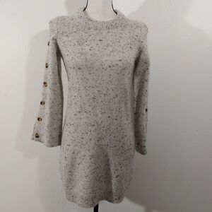Madewell Donegal Bell Style Button-Sleeve Wool Blend Sweater-Dress Size XS